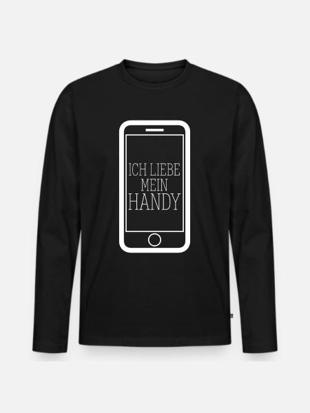 Handy Telefon Cellphone - Männer Premium Bio Langarmshirt - Schwarz