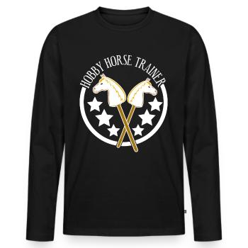 Hobbyhorse Trainer Hobby Horse - Men's Premium Organic Long Sleeve Shirt - black - Front - Nico (187cm)
