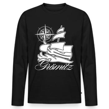 Grömitz Segeln - Männer Premium Bio Langarmshirt - Schwarz - Vorne - Nico (187cm)