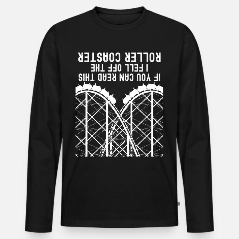 Achterbahn Witz Achterbahnfahrer - Männer Premium Bio Langarmshirt - Schwarz