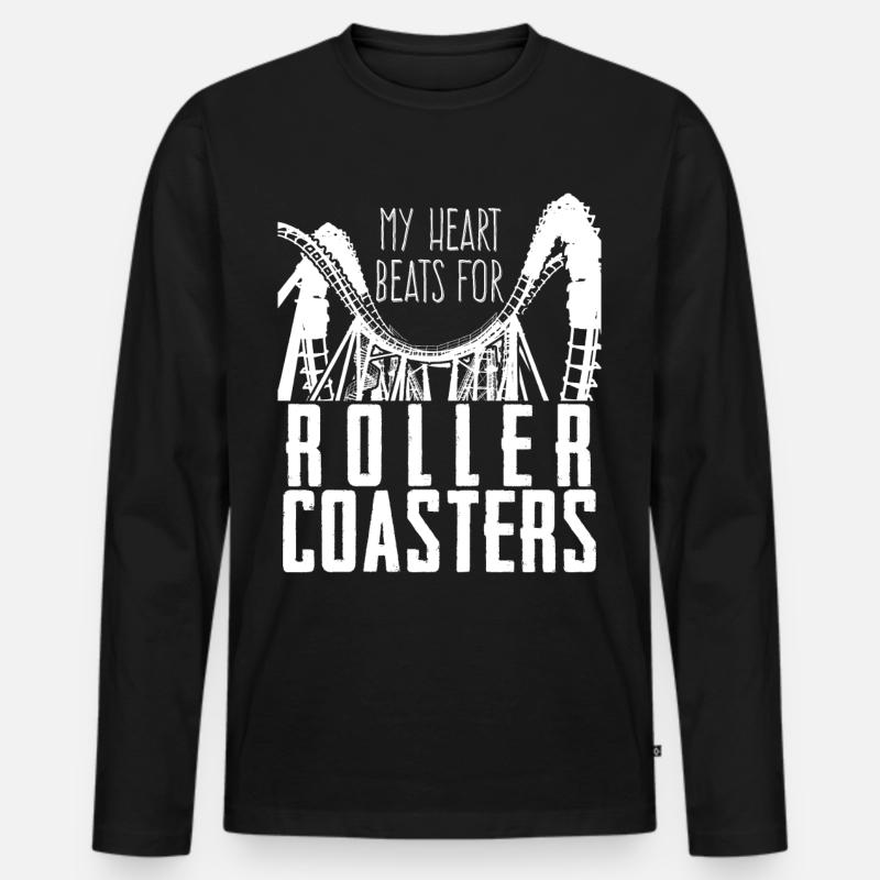 Achterbahnfahrer Achterbahn - Männer Premium Bio Langarmshirt - Schwarz