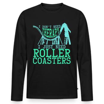 Roller coaster rider joke roller coaster - Men's Premium Organic Long Sleeve Shirt - black - Front - Nico (187cm)