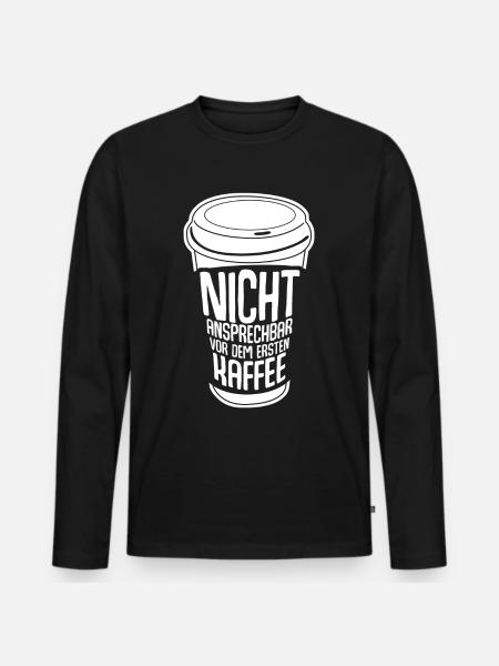 Kaffee Kaffeebecher Kaffeetrinker - Männer Premium Bio Langarmshirt - Schwarz