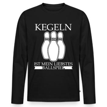 Kegeln Bowling Kegler Kegelverein - Männer Premium Bio Langarmshirt - Schwarz - Vorne - Nico (187cm)