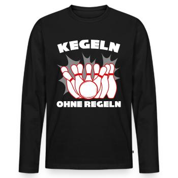Kegeln Regeln Kegelbahn Kegelverein - Männer Premium Bio Langarmshirt - Schwarz - Vorne - Nico (187cm)