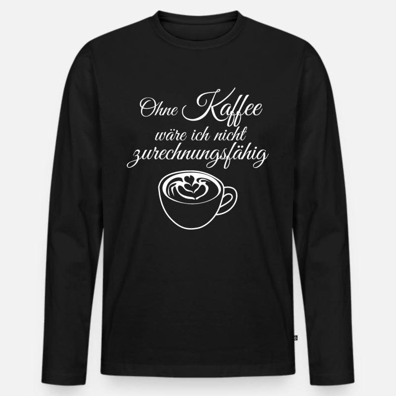 Kaffee Morgenmuffel Kaffeetrinker - Männer Premium Bio Langarmshirt - Schwarz