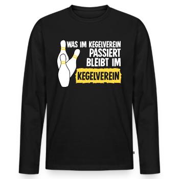 Kegelverein Kegeln Kegler Kegelbahn - Männer Premium Bio Langarmshirt - Schwarz - Vorne - Nico (187cm)