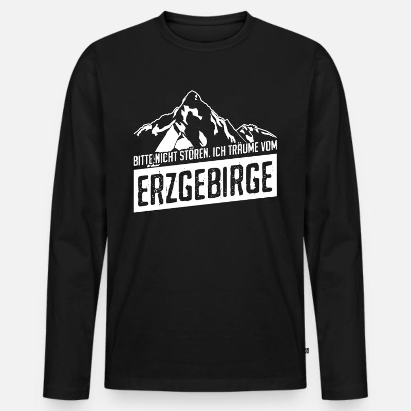 Erzgebirge sächsische schweiz - Männer Premium Bio Langarmshirt - Schwarz