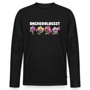 Orchid Whisperer Planzen Freund Orchideen - Männer Premium Bio Langarmshirt - Schwarz - Vorne - Nico (187cm)