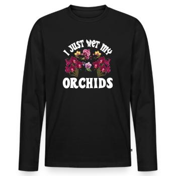 Orchid Whisperer Planzen Freund Orchideen - Männer Premium Bio Langarmshirt - Schwarz - Vorne - Nico (187cm)