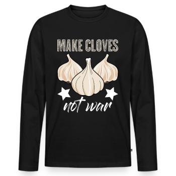 Knoblauchzehe Knoblauchzehen Knoblauch - Männer Premium Bio Langarmshirt - Schwarz - Vorne - Nico (187cm)