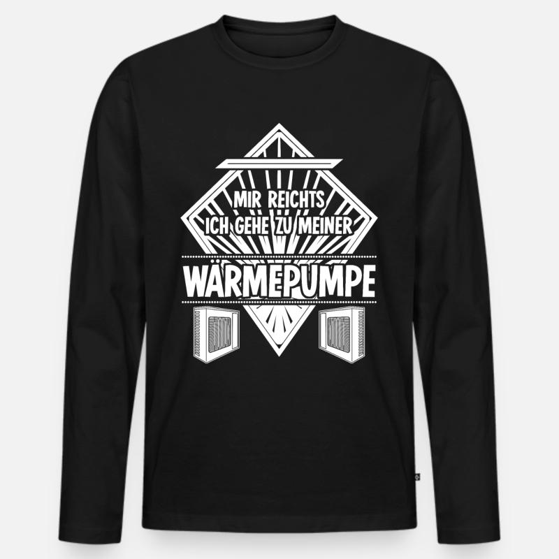 Wärmepumpe - Männer Premium Bio Langarmshirt - Schwarz