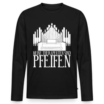 Organist Orgel Pfeifen Orgelspieler - Männer Premium Bio Langarmshirt - Schwarz - Vorne - Nico (187cm)