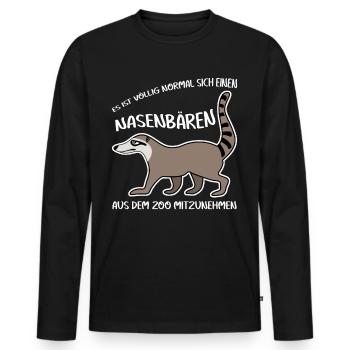 Nasenbär Coati Nasenbären - Männer Premium Bio Langarmshirt - Schwarz - Vorne - Nico (187cm)