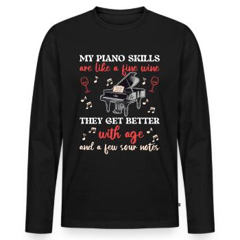 My Piano Skills are like Fine wine they get better - Men's Premium Organic Long Sleeve Shirt - black - Front - Nico (187cm)