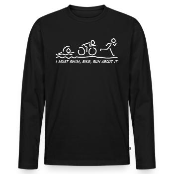 Triathlètes Triathlete Triathlon - T-shirt manches longues Premium bio Homme - noir - Devant - Nico (187cm)