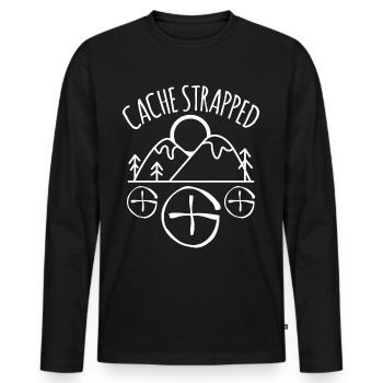 Géocache Geocache - T-shirt manches longues Premium bio Homme - noir - Devant - Nico (187cm)