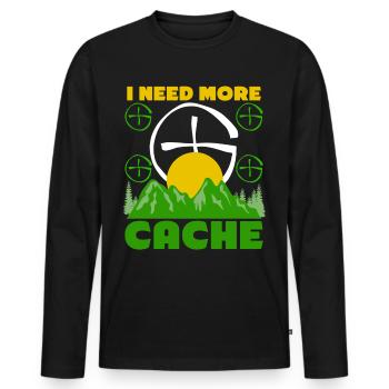 Geocacher Saying Chasse au trésor Geocache - T-shirt manches longues Premium bio Homme - noir - Devant - Nico (187cm)