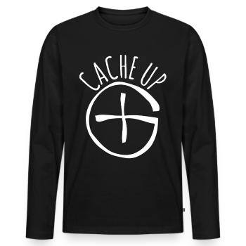 Chasse au trésor Géocacheur Chache Geocache - T-shirt manches longues Premium bio Homme - noir - Devant - Nico (187cm)