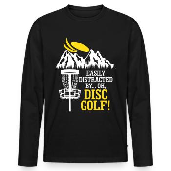 Discgolf Disc golf Frisbee - Men's Premium Organic Long Sleeve Shirt - black - Front - Nico (187cm)