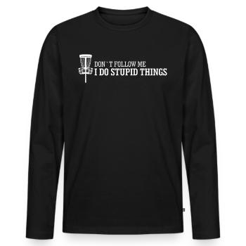 Discgolf Frisbeesport Disc golf Frisbee - Men's Premium Organic Long Sleeve Shirt - black - Front - Nico (187cm)