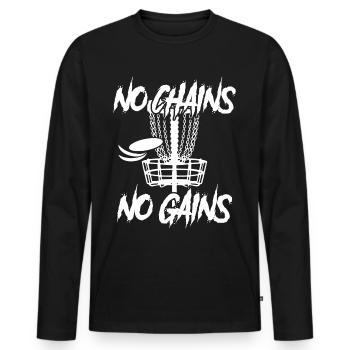 Disc golf Frisbee Discgolf - Men's Premium Organic Long Sleeve Shirt - black - Front - Nico (187cm)