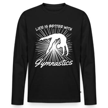 Gymnastics Rhythmic gymnastics - Men's Premium Organic Long Sleeve Shirt - black - Front - Nico (187cm)