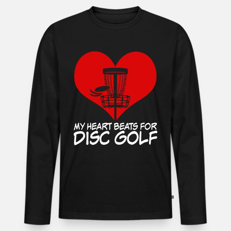 Disc golf Discgolf Spruch Frisbee - Männer Premium Bio Langarmshirt - Schwarz