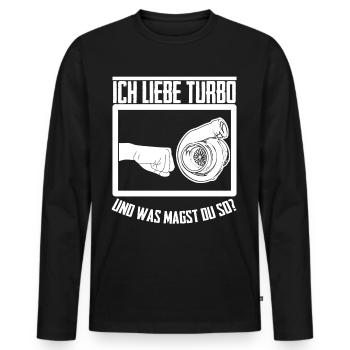 Turbolader Werkstatt Tuner Tuning - Männer Premium Bio Langarmshirt - Schwarz - Vorne - Nico (187cm)