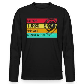 Turbolader Werkstatt Retro Tuning - Männer Premium Bio Langarmshirt - Schwarz - Vorne - Nico (187cm)