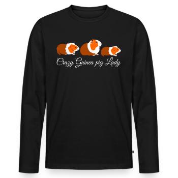 Guinea pig woman guinea guinea pigs - Men's Premium Organic Long Sleeve Shirt - black - Front - Nico (187cm)