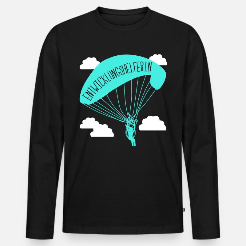 Gleitsegeln Paragliderin Paragliding - Männer Premium Bio Langarmshirt - Schwarz