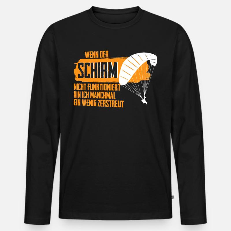 Paragliding Gleitsegeln - Männer Premium Bio Langarmshirt - Schwarz