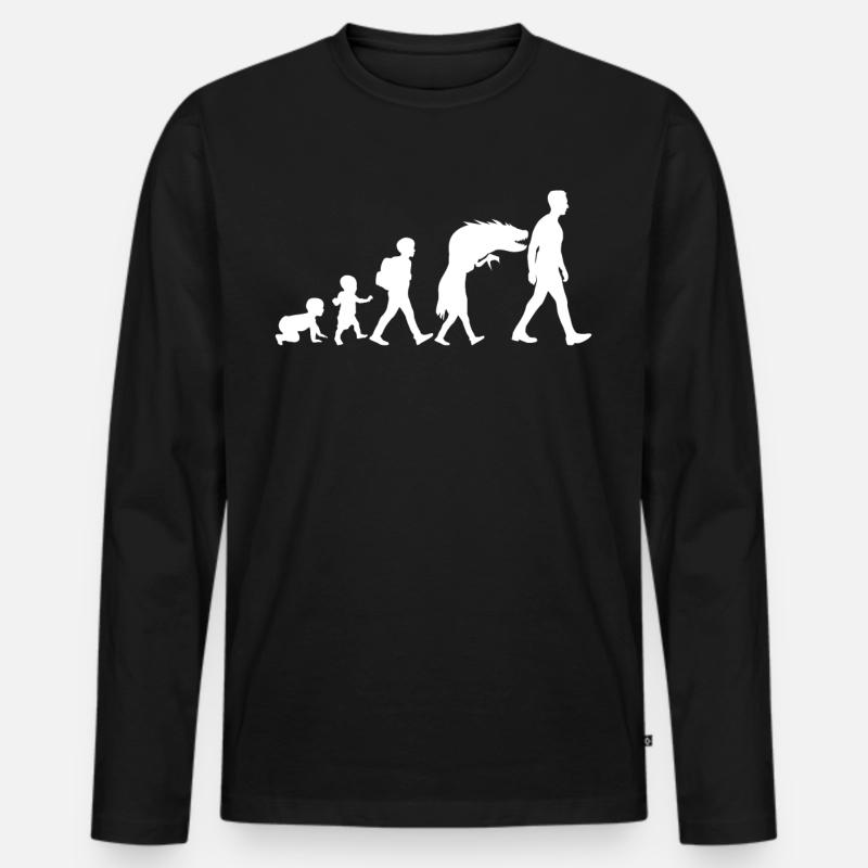 Pubertät - Männer Premium Bio Langarmshirt - Schwarz