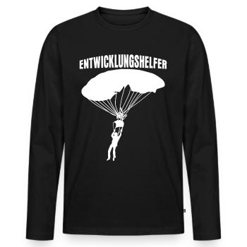 Fallschirm verhedderte Leine - Männer Premium Bio Langarmshirt - Schwarz - Vorne - Nico (187cm)