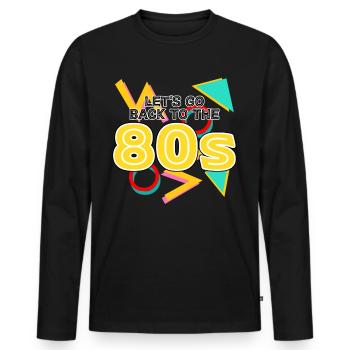 1980 Disco Party 80s 80s - Men's Premium Organic Long Sleeve Shirt - black - Front - Nico (187cm)