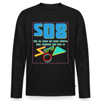1980 Disco Witz 80s Party 80er - Männer Premium Bio Langarmshirt - Schwarz - Vorne - Nico (187cm)