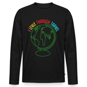 Travel Travel Air Travel Holiday Excursion - Men's Premium Organic Long Sleeve Shirt - black - Front - Nico (187cm)