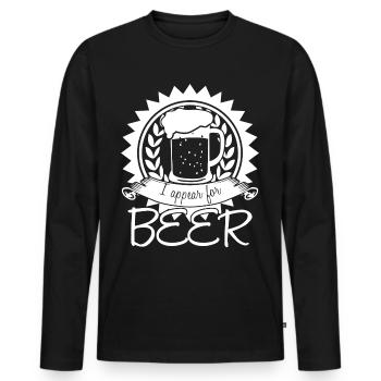 Bière Brasseurs de bière Buvez de la bière Buveurs de bière - T-shirt manches longues Premium bio Homme - noir - Devant - Nico (187cm)