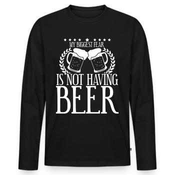 Buveur de bière Maître brasseur de bière - T-shirt manches longues Premium bio Homme - noir - Devant - Nico (187cm)