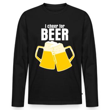 Fête de la bière Buveurs de bière Alcooliser Brasseurs de bière - T-shirt manches longues Premium bio Homme - noir - Devant - Nico (187cm)