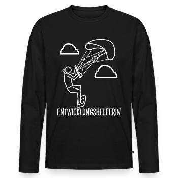 Kitesurferin verhedderte Leinen - Männer Premium Bio Langarmshirt - Schwarz - Vorne - Nico (187cm)