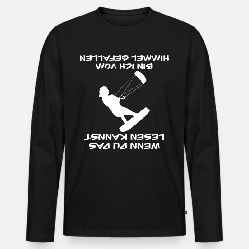 Kitesurfer Kitesurfen - Männer Premium Bio Langarmshirt - Schwarz