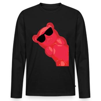 Oursons en gélatine avec des lunettes de soleil - T-shirt manches longues Premium bio Homme - noir - Devant - Nico (187cm)
