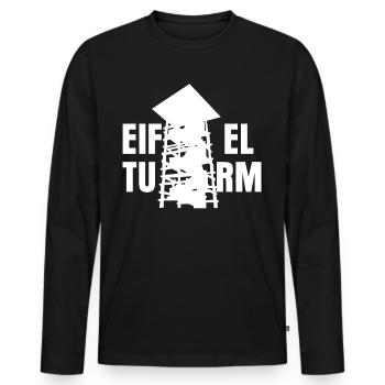Eifel Aussichtsturm Eifler Eifeler - Männer Premium Bio Langarmshirt - Schwarz - Vorne - Nico (187cm)