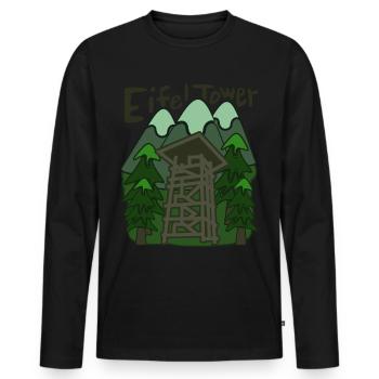 Aussichtsturm Eifel Eifeler Eifler - Männer Premium Bio Langarmshirt - Schwarz - Vorne - Nico (187cm)