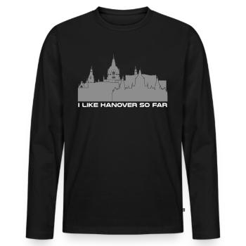 Hanover Souvenir - Men's Premium Organic Long Sleeve Shirt - black - Front - Nico (187cm)