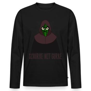 Gurken Schurke - Männer Premium Bio Langarmshirt - Schwarz - Vorne - Nico (187cm)
