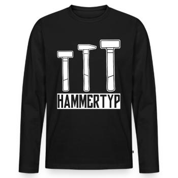 Hammer Dachdecker Hämmer Zimmermann - Männer Premium Bio Langarmshirt - Schwarz - Vorne - Nico (187cm)
