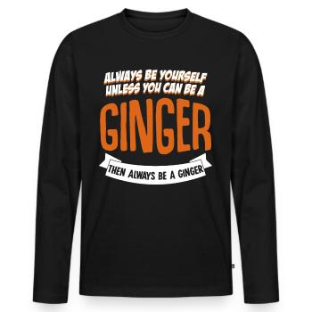 Rote Haare Rothaarig Rotschopf - Männer Premium Bio Langarmshirt - Schwarz - Vorne - Nico (187cm)